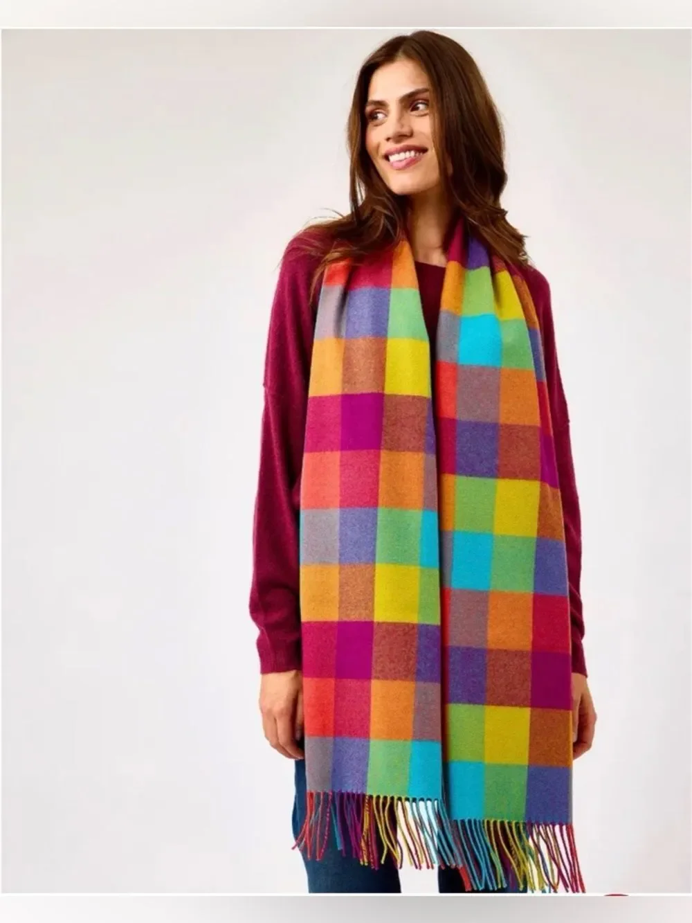 AVOCA MILL COLLECTION Circus Extra Wide Merino Scarf new with flaws